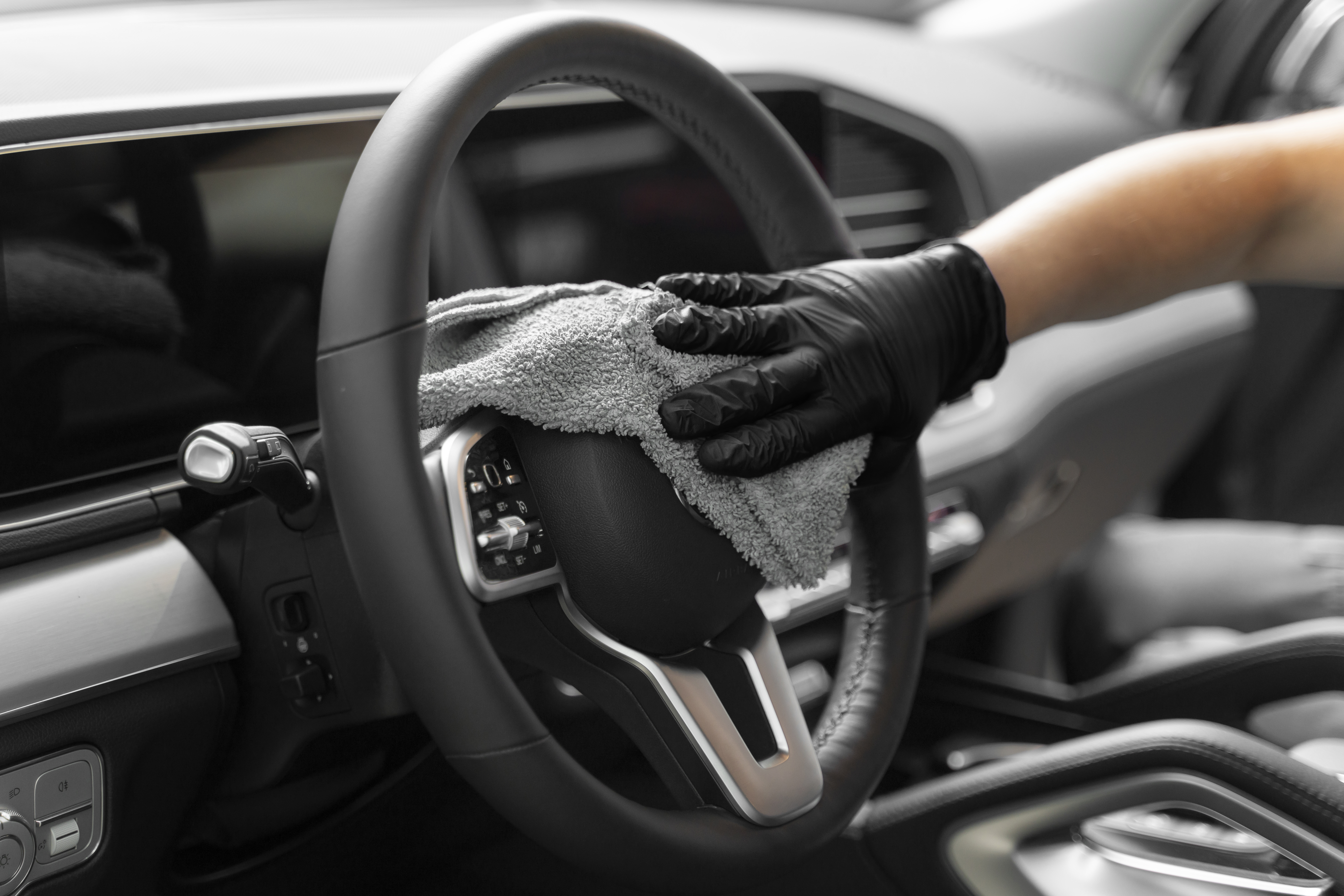 Car detailing close-up